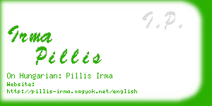 irma pillis business card